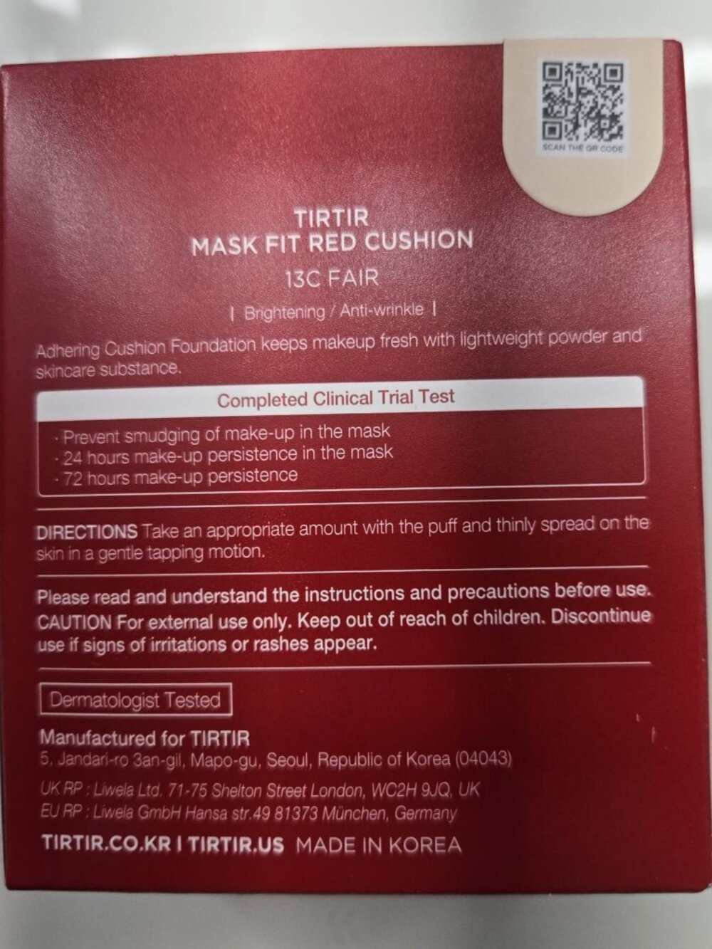 TIRTIR Mask Fit Red Cushion - Shade 13C FAIR - Brand New Sealed - Picture 2 of 10